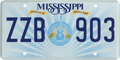MS license plate ZZB903