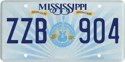 MS license plate ZZB904