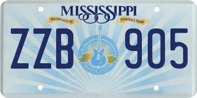 MS license plate ZZB905