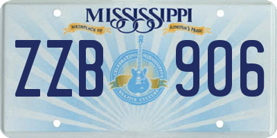 MS license plate ZZB906