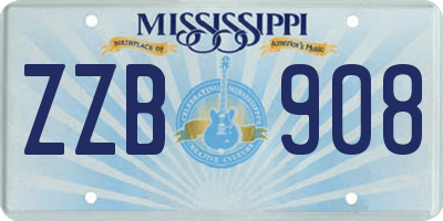 MS license plate ZZB908