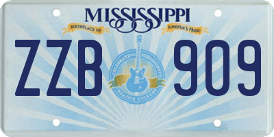 MS license plate ZZB909