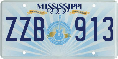 MS license plate ZZB913