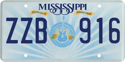 MS license plate ZZB916