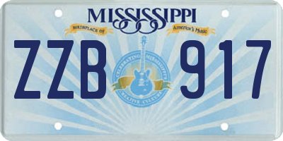 MS license plate ZZB917