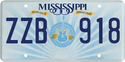 MS license plate ZZB918