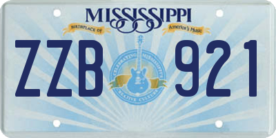 MS license plate ZZB921