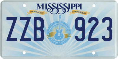 MS license plate ZZB923