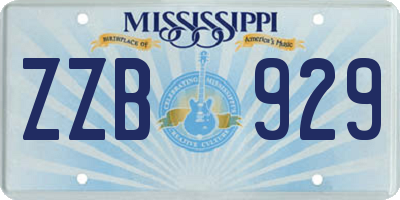 MS license plate ZZB929