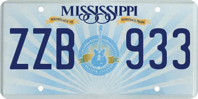 MS license plate ZZB933