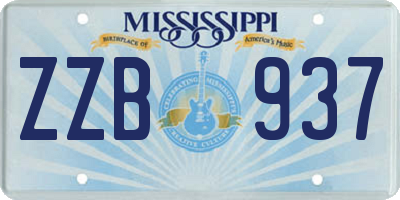 MS license plate ZZB937