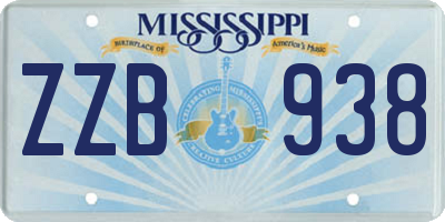 MS license plate ZZB938