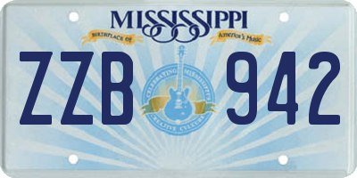 MS license plate ZZB942