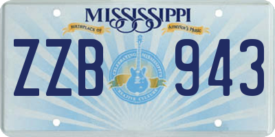 MS license plate ZZB943