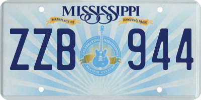 MS license plate ZZB944