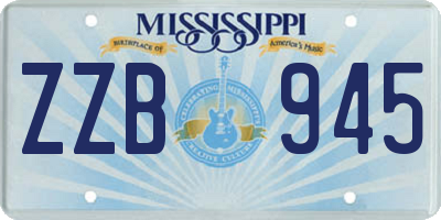 MS license plate ZZB945