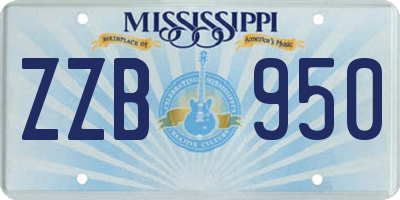 MS license plate ZZB950