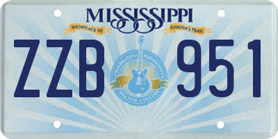 MS license plate ZZB951