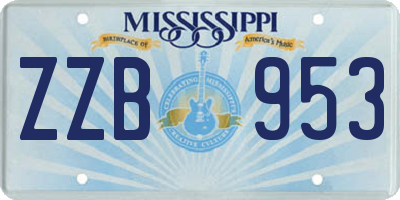 MS license plate ZZB953