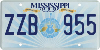MS license plate ZZB955