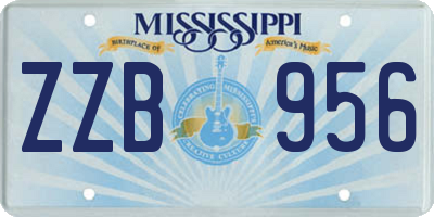 MS license plate ZZB956