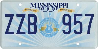 MS license plate ZZB957