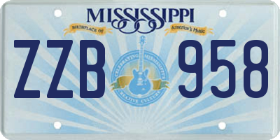 MS license plate ZZB958