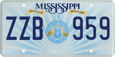 MS license plate ZZB959