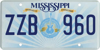 MS license plate ZZB960