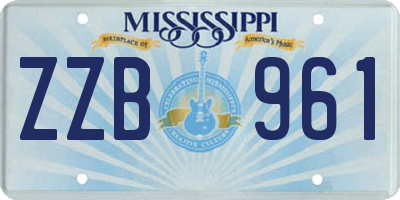 MS license plate ZZB961