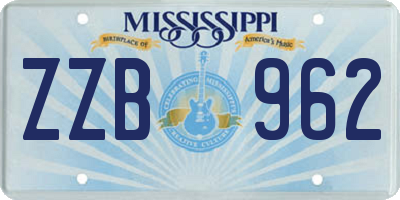 MS license plate ZZB962