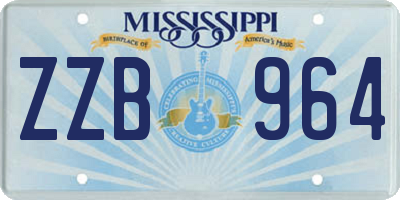 MS license plate ZZB964