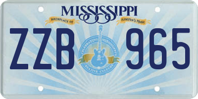 MS license plate ZZB965