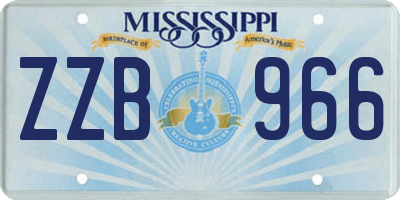 MS license plate ZZB966