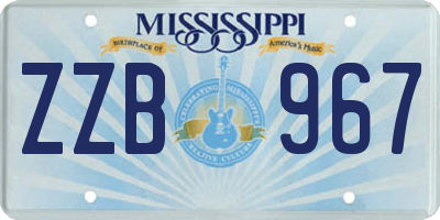 MS license plate ZZB967