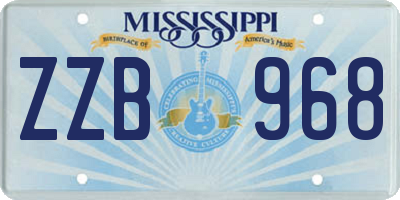 MS license plate ZZB968