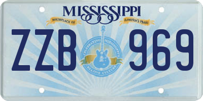 MS license plate ZZB969