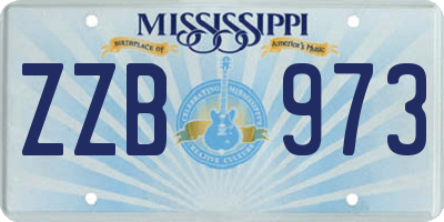 MS license plate ZZB973
