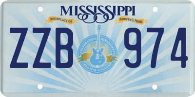 MS license plate ZZB974