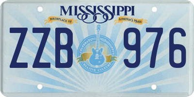 MS license plate ZZB976