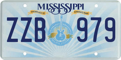 MS license plate ZZB979