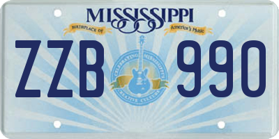 MS license plate ZZB990
