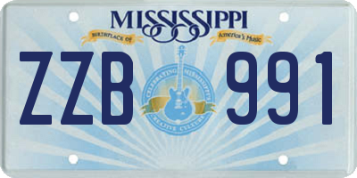 MS license plate ZZB991