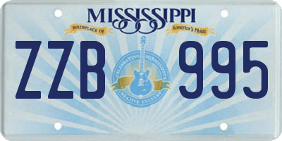 MS license plate ZZB995