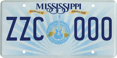 MS license plate ZZC000