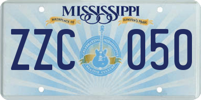 MS license plate ZZC050