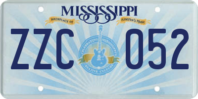 MS license plate ZZC052