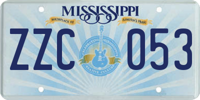 MS license plate ZZC053
