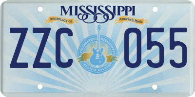 MS license plate ZZC055