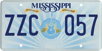 MS license plate ZZC057